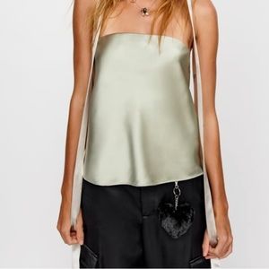 Zara strapless satin effect top